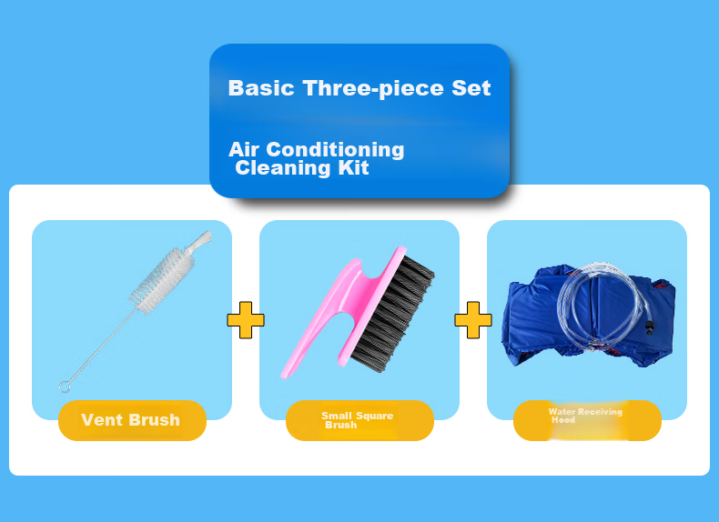 Yeebarle Air Conditioner Cleaning Tool Set, Professional Household Water Collection Bag, Cleaning Brush, Small Square Brush for Washing Air Conditioners, Cleaning Tool Kit, Basic Model 5235 3