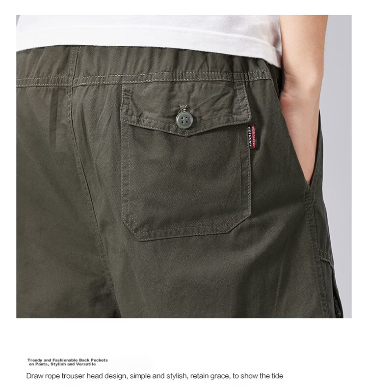 RED DRAGONFLY Men's Summer Thin Cotton Casual Fashion Cool Comfortable Breathable Versatile Army Green Capri Shorts XL 39