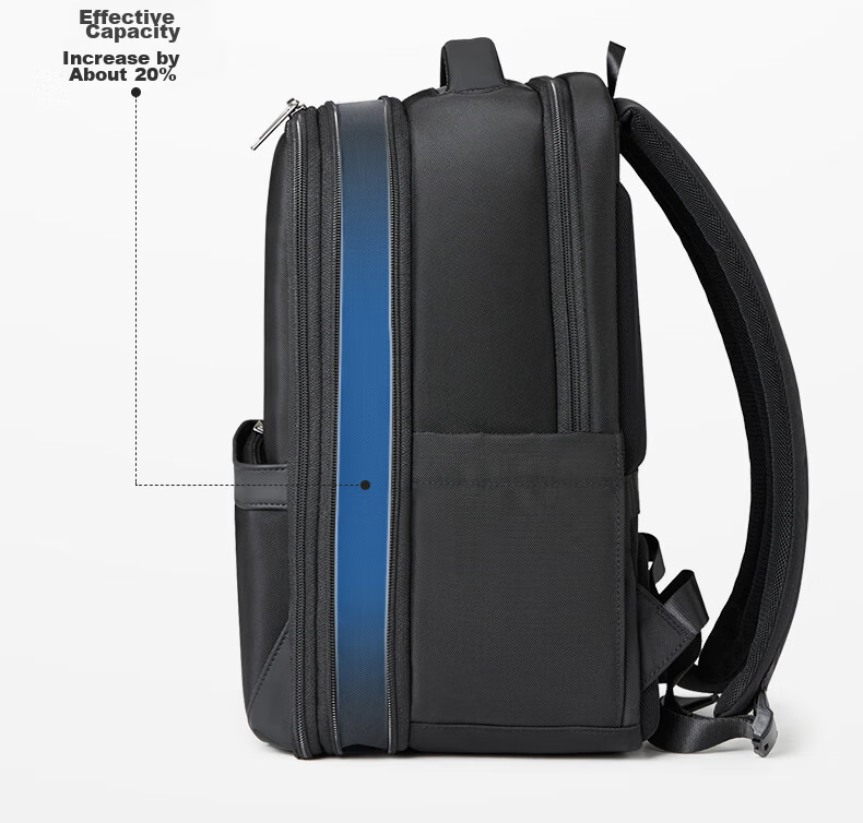 Hanke 30L Expandable Laptop Backpack 17-inch Classic Black Unisex Travel Commuter Business Large Capacity School Bag 13