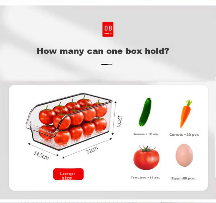 KATEI STORY Japanese Style Refrigerator Storage Box Drawer Fresh-Keeping Food Grade Vegetable Egg Freezer Organizer 8