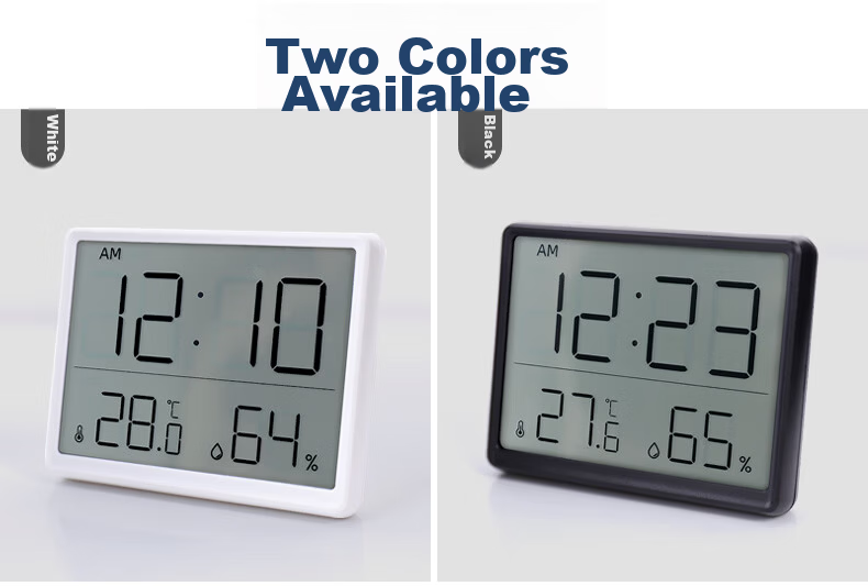 Hense Indoor Temperature and Humidity Clock Alarm Kitchen Clock Refrigerator Magnet Electronic Clock Desktop Clock Electronic Watch Wall Clock Table Clock HA8218 White Back to School Season 14