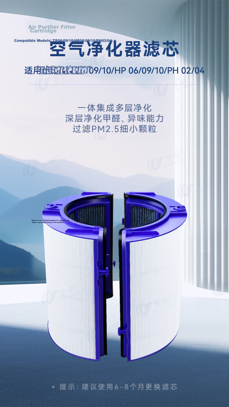 Wanchuang Suitable for Dyson Air Purifier Filter Cartridge TP/HP06/09/10/PH02/04 Composite HEPA Activated Carbon Filter Set 1