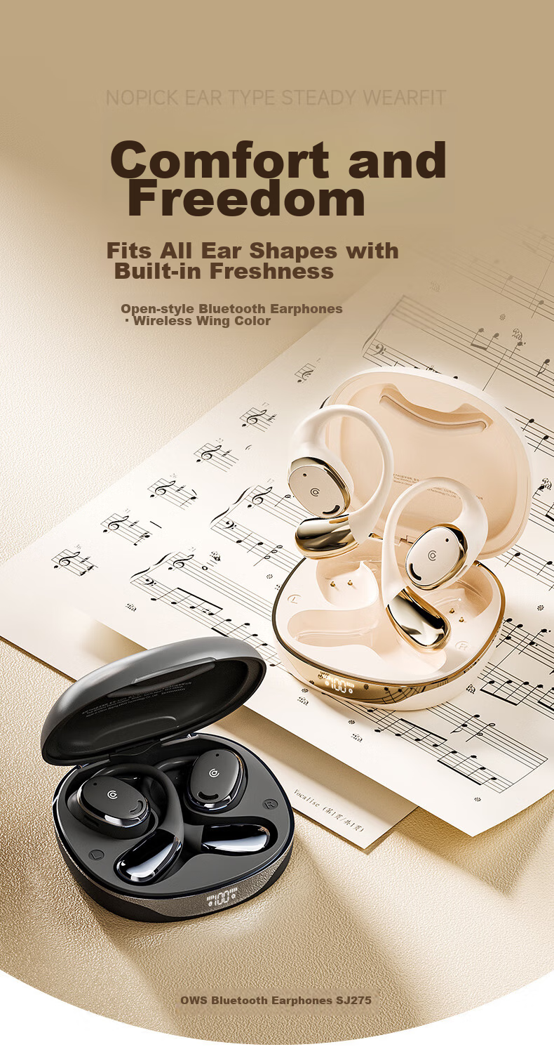 Aigo Bluetooth Bone Conduction Open-Ear Wireless Earphones SJ275 Black 1
