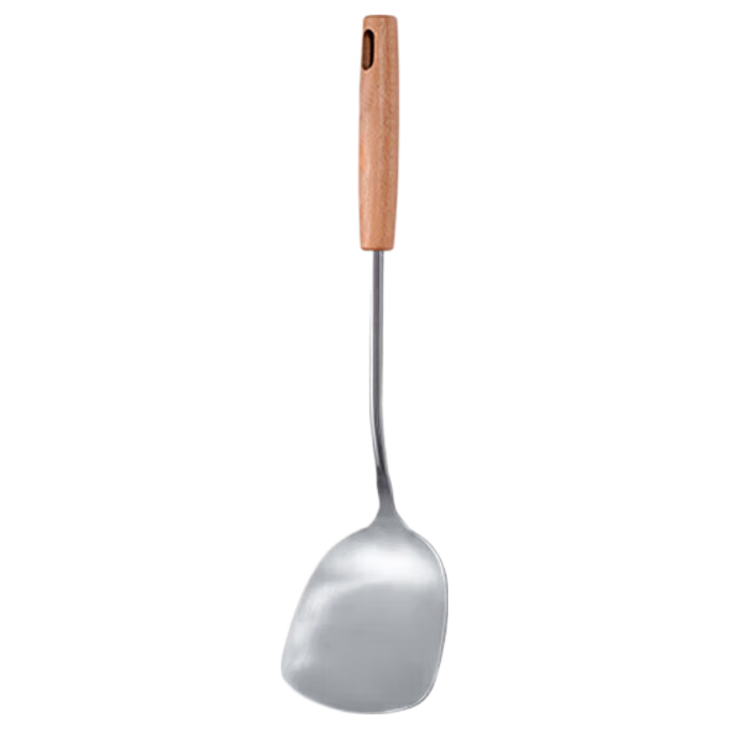 JD Original Spatula, 304 Stainless Steel Cooking Spatula, Household Kitchen Beech Wood Handle [Extended Heat-Resistant]