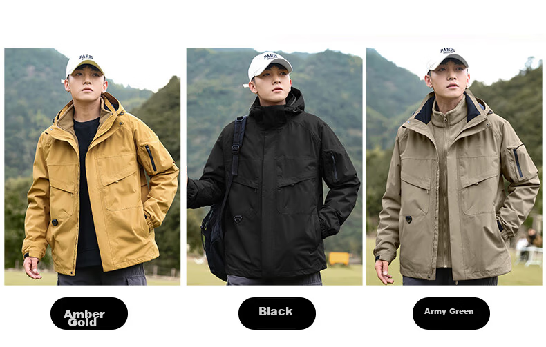 EASTERN CAMEL 3-in-1 Men's Spring Autumn Outdoor Sports Mountaineering Windproof Waterproof Jacket Coat 7