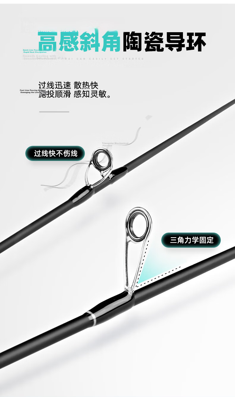 Taigek Micro-Canting Baitcasting Rod, Solid Tip Fishing Rod with Pistol Grip, 1.8 Meters Single Rod for Stream Fishing, Baitiao, Micro-Canting 4
