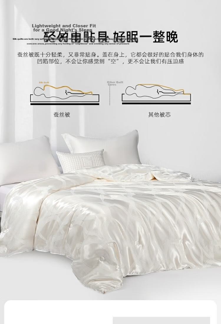Mercury Home Textiles 100% Silk Quilt Winter Double Quilt Two-in-One Quilt Core Approx. 9 Jin 220×240cm 7