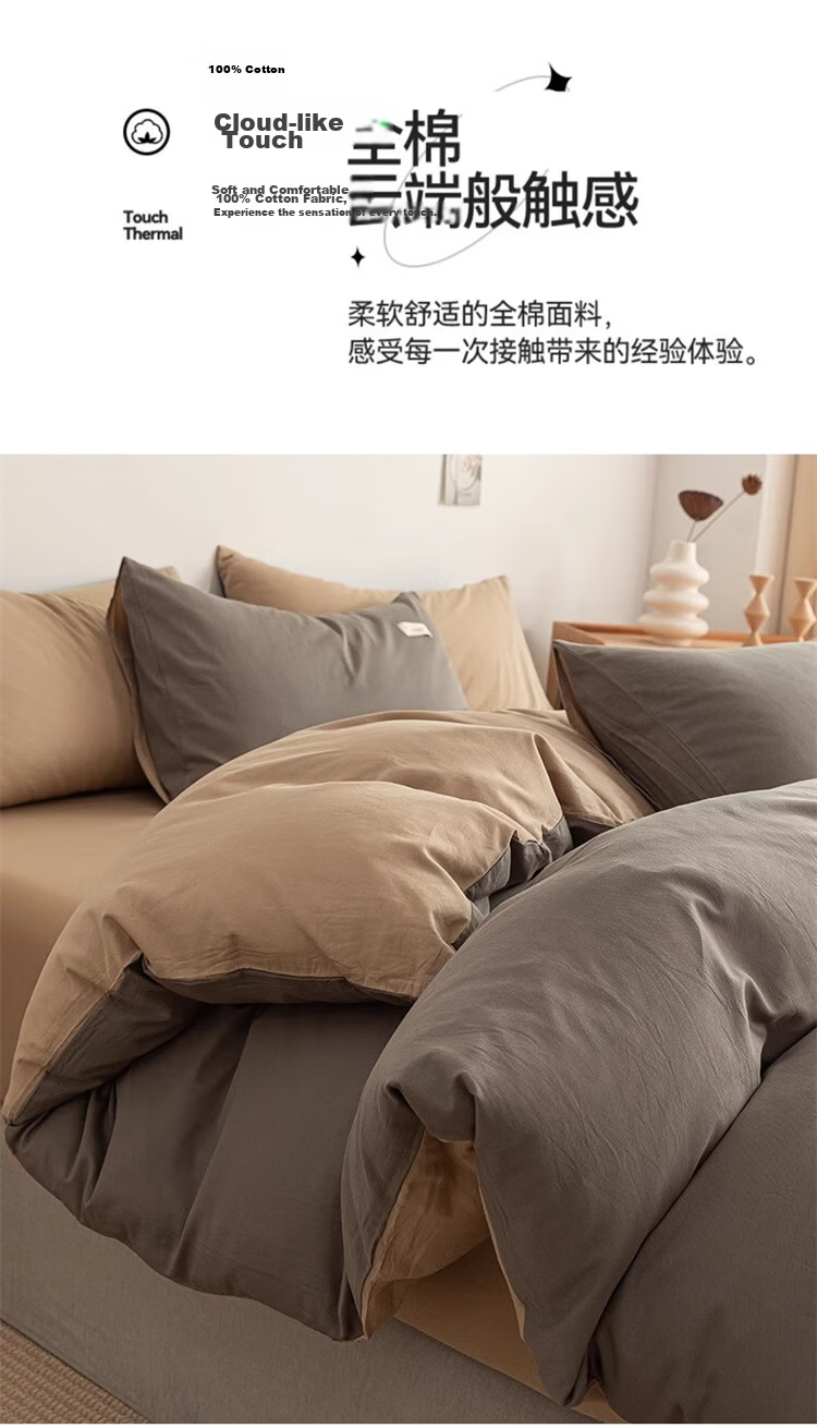 Wuyinliangpin 100% Pure Cotton Duvet Cover, All-Cotton Double Bed Student Dormitory Quilt Cover Single Piece, Bedding, 200*230cm 5
