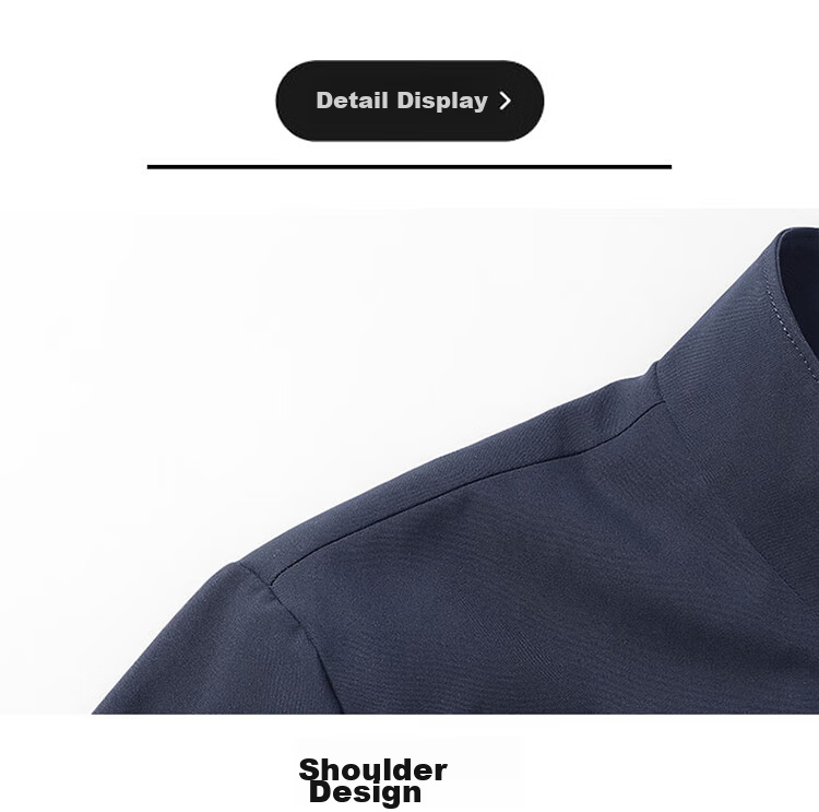 TUCANO Men's Business Stand Collar Wrinkle-Resistant, Non-Iron, Windproof Versatile Comfortable Jacket Dark Blue L 17