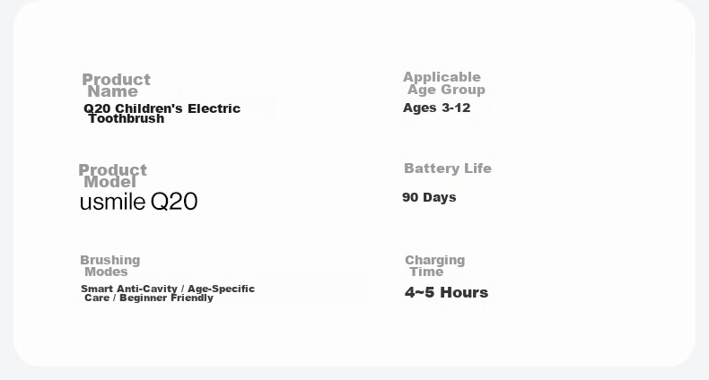 Usmile Smile Plus Kids Electric Toothbrush JD Self-operated 3-6-12 Years Q20 Fantasy Blue Birthday Gift Children Gift 13