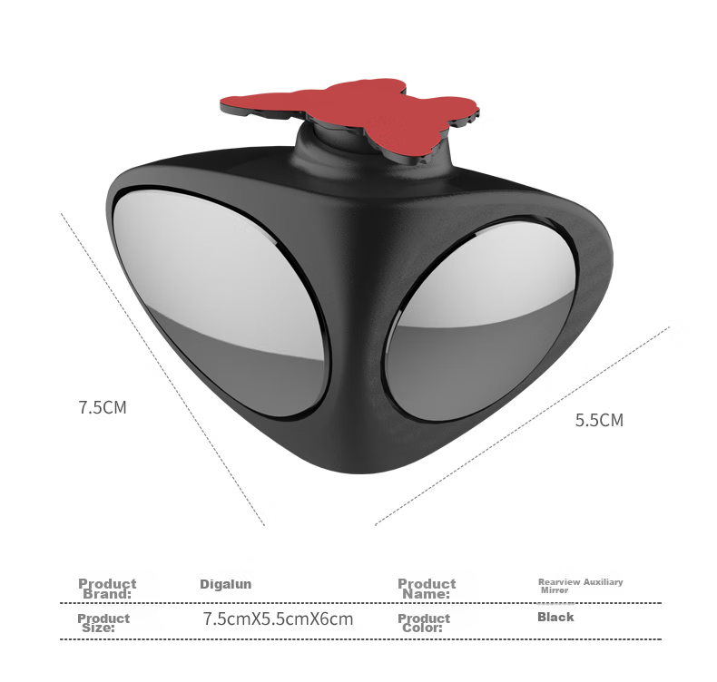 Digalun Car Front and Rear Wheel Blind Spot Mirror Rearview Small Round Mirror 360-Degree Adjustable HD Blind Spot Assistance Passenger Side 11