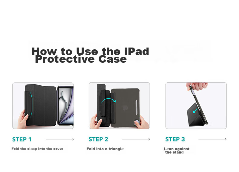 ESR Compatible with IPad Air 13-Inch Case, New Air 8/7/6 Shell 2026/25 [Slim Classic Tri-Fold Style], M4 Apple Tablet Shockproof Frosted Semi-Transparent Gree 13