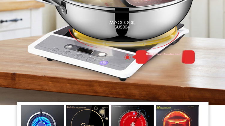 Maxcook Double-Sided Hot Pot, 32cm Thickened 304 Stainless Steel with Lid And Hot Pot Spoon, Compatible with Gas And Induction Cooktops, MCT963 15