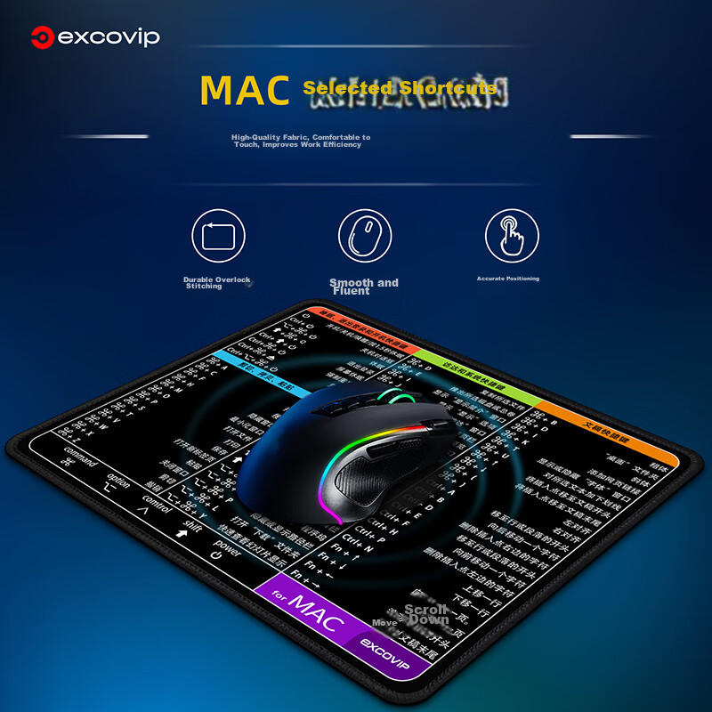 EXCO Extra Large Quick Access Mouse Pad for Office, Word, Computer CDR, Long Table Cloth, PS Complete Set, Excel Border PPT Keyboard 8344 1