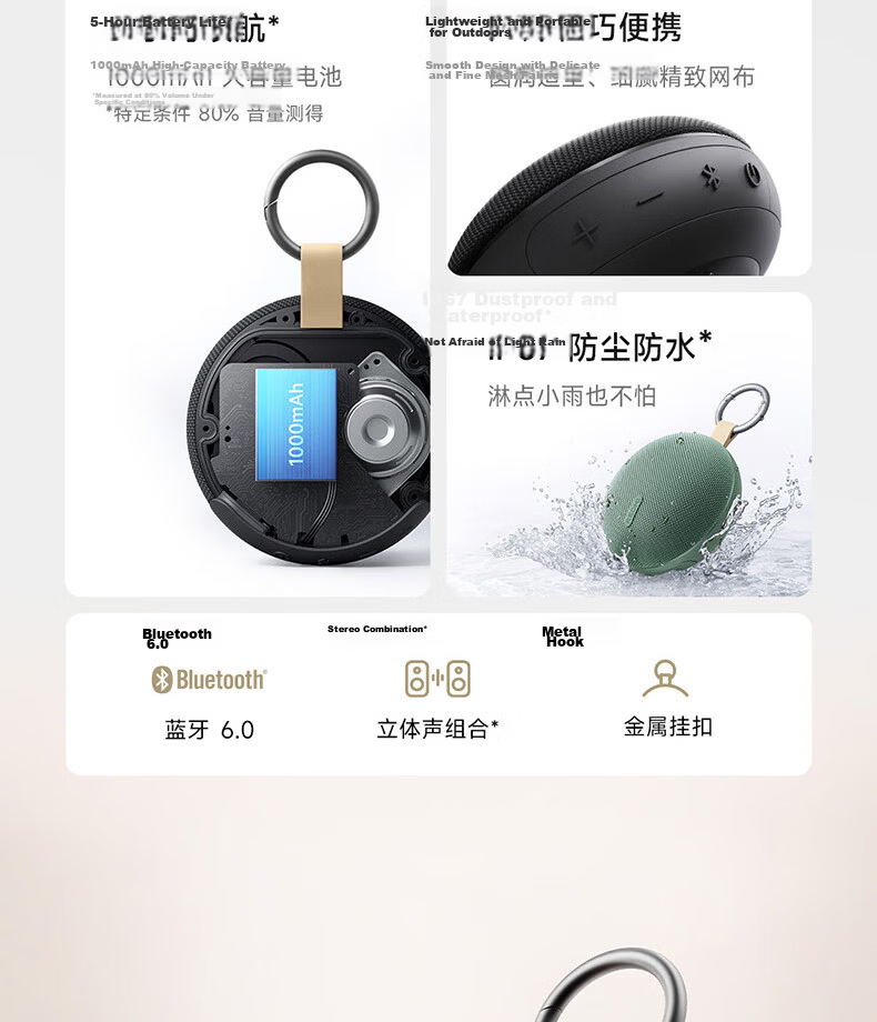 MI REDMI Bluetooth Speaker 2 Black Xiaomi Speaker Long Battery Life IP67 Dustproof Waterproof Outdoor Portable TF Card Speaker Bass Gift Home Use 3