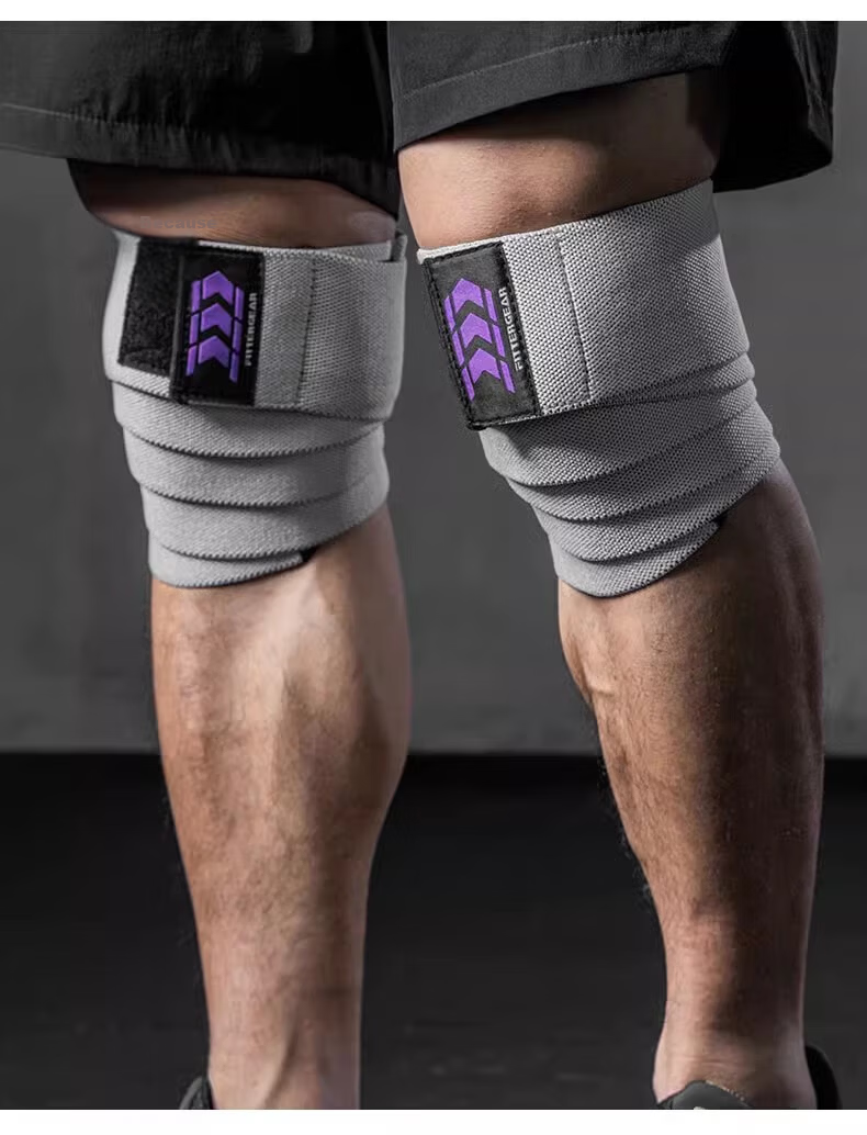 FITTER GEAR Men's Weightlifting Knee Sleeves Elastic Squat Knee Wraps Powerlifting Training Support Gear 10
