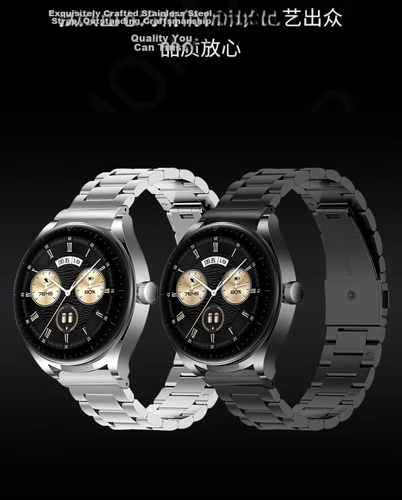 XUANDAI Compatible with WATCH Buds2 Titanium Metal Strap, Pure Titanium Alloy, Buds Two-In Earphones Watch GT5 Business GT3Pro Men's Watch 4 Wristband GT6 Universal - 22mm 3