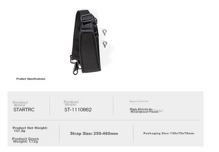 Earlymen Black Shoulder Strap Neck Strap for DJI RC/RC Pro with Screen Remote Controller Compatible with DJI Air 3S/Air 3/Mini 4/Mini 3/Mavic 4 Pro and More 4