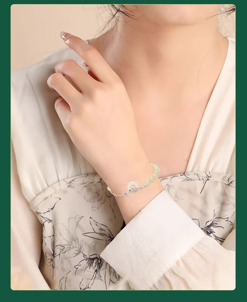 Zhoubaifu Three Lives Lucky Silver Bracelet for Women with Peace Buckle, Birthday Gift for Girlfriend Or Wife 11