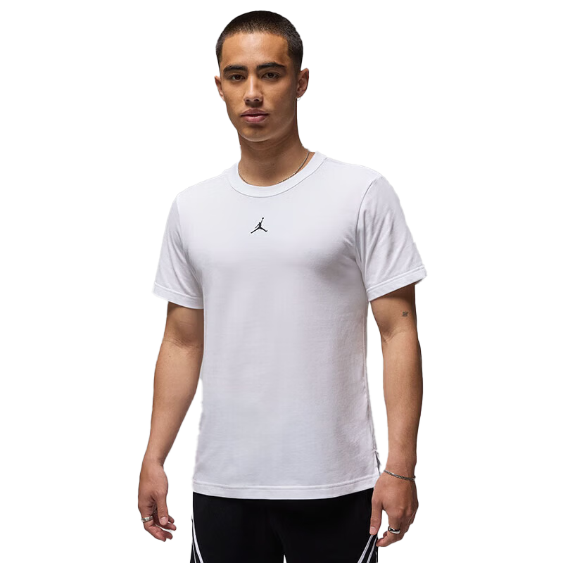 Jordan Men's Pure Cotton Breathable Embroidered Logo Short Sleeve T-Shirt FN5983-100 White XL