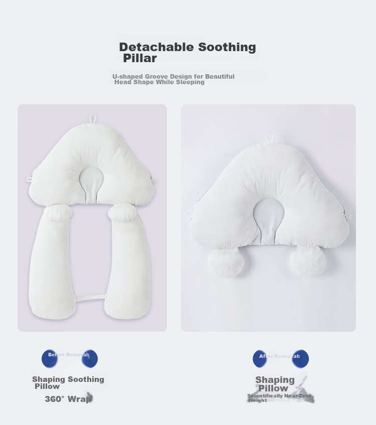 Xiqinbao Newborn Shaping Pillow, Baby Comforting Hugging Pillow, Three-Sided Drawstring Hugging Pillow [Sleep Head Shape + Anti-Startle] Pink 6