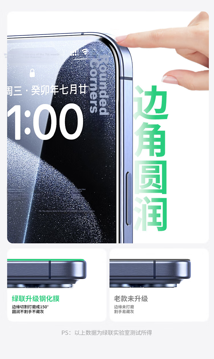 UGREEN [No Black Border, No Screen Obstruction] Tempered Glass Screen Protector for iPhone 14 Plus, Compatible with iPhone 13 Pro Max, Borderless HD Anti-Fingerprint Shockproof Protective Film, 3-Pack 15