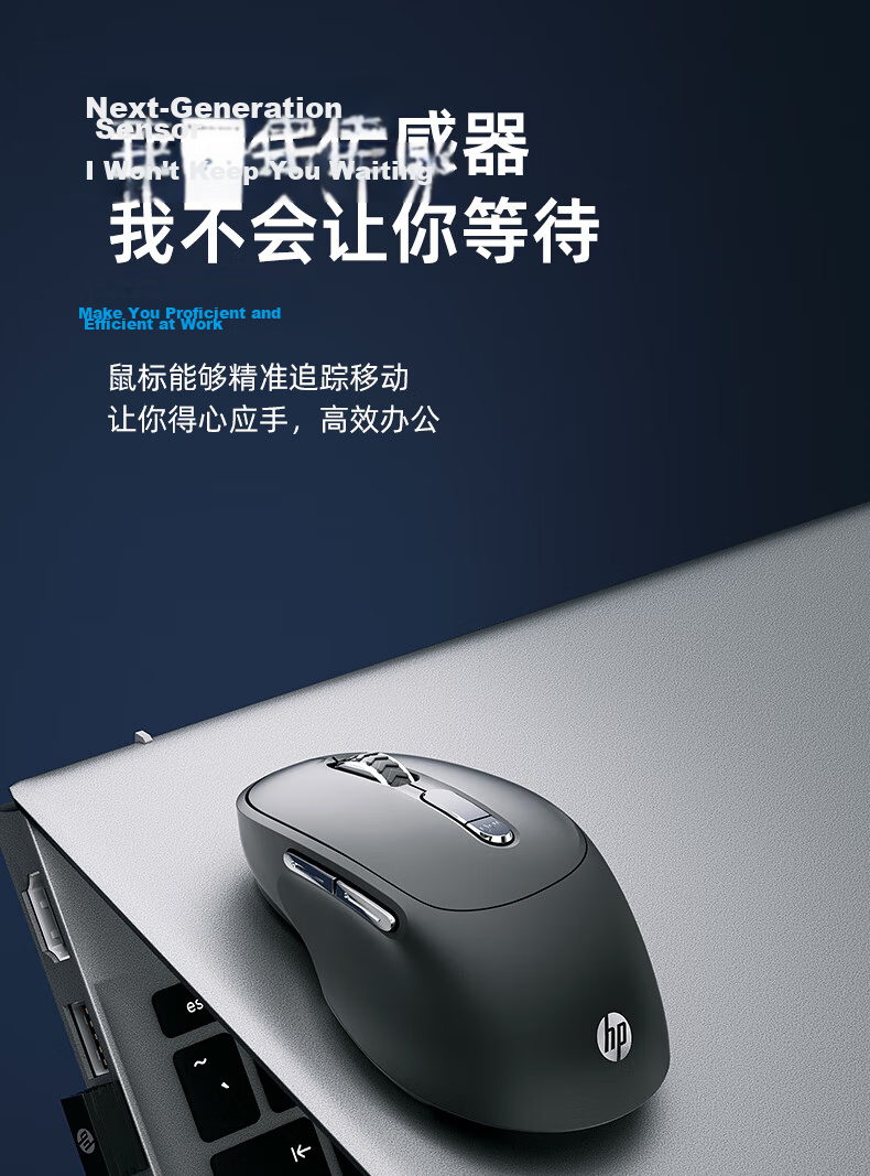 HP S1500 Pro Bluetooth Wireless Mouse Ergonomic Silent Portable Gaming Office Desktop Laptop Black Upgraded 17