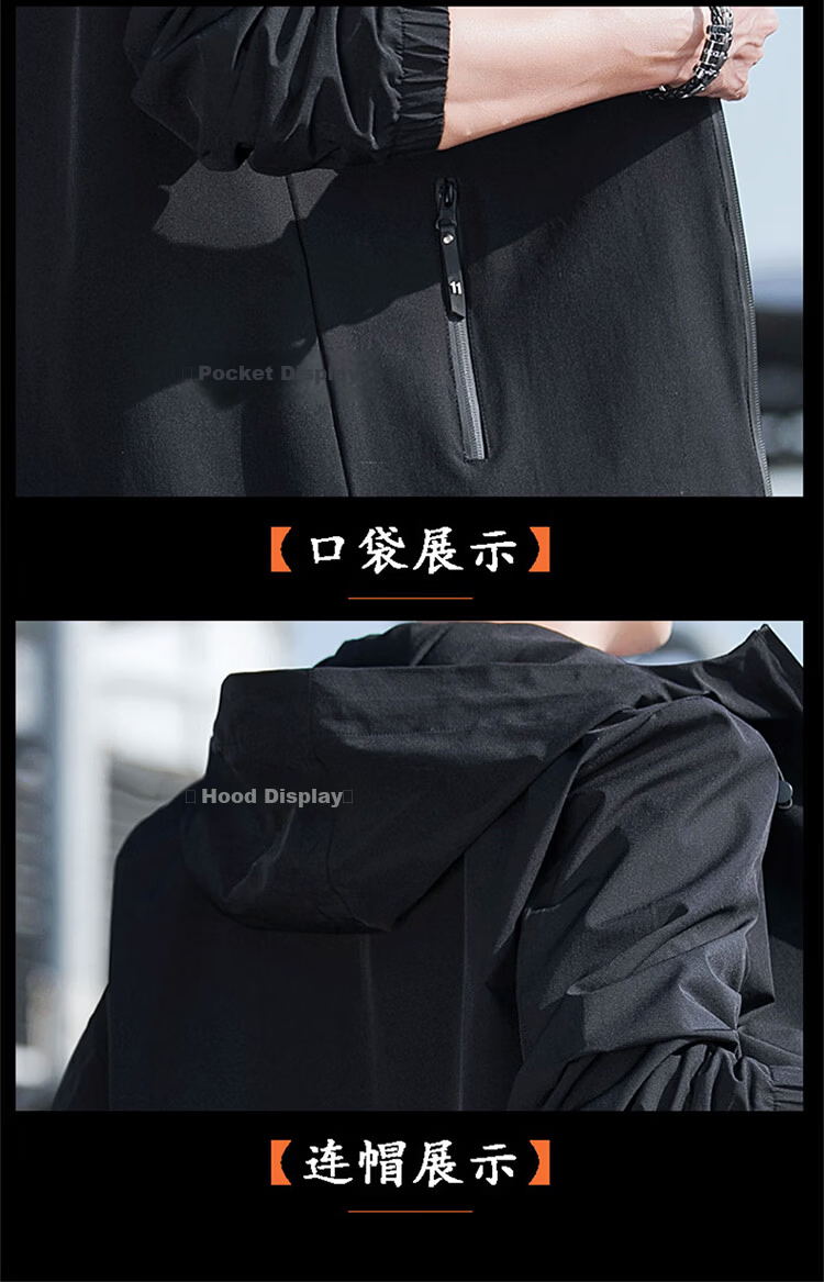 TUCANO Men's Hooded Windproof Durable Casual Versatile Fashion Trendy Jacket Black M 22