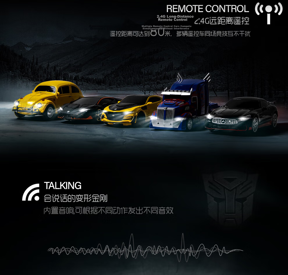 Transformers Children's Toy Boys Remote Control Car Officially Licensed Bumblebee Optimus Prime Two-Player Battle Bumper Car 757-B067 8