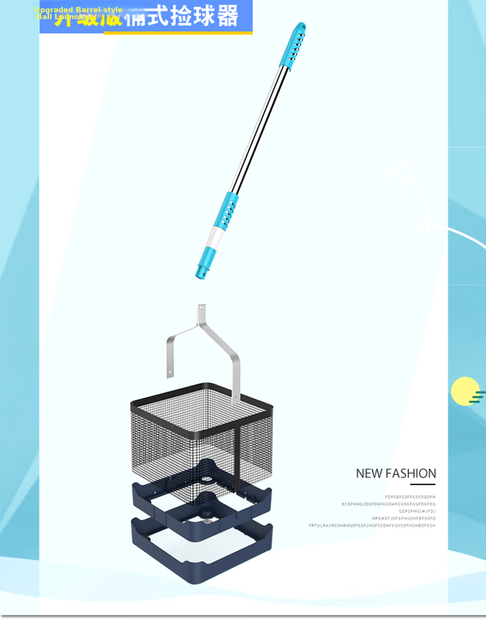 Youyou Telescopic Table Tennis Ball Picker Adjustable Angle Ball Collector Net Basket 3