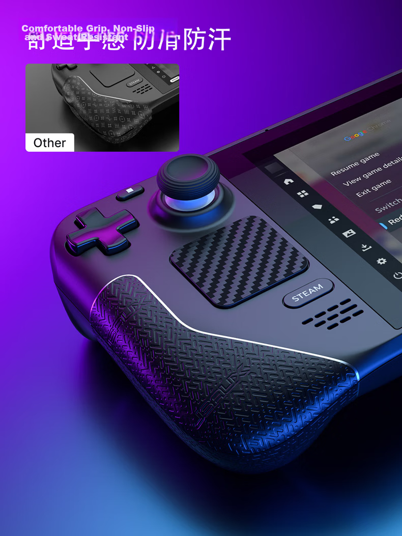 JSAUX Steam Deck OLED Joystick Cap Conductive Touchpad Back Key Sticker Steam Deck Handheld Accessory Grip Anti-Slip Sticker Set 2