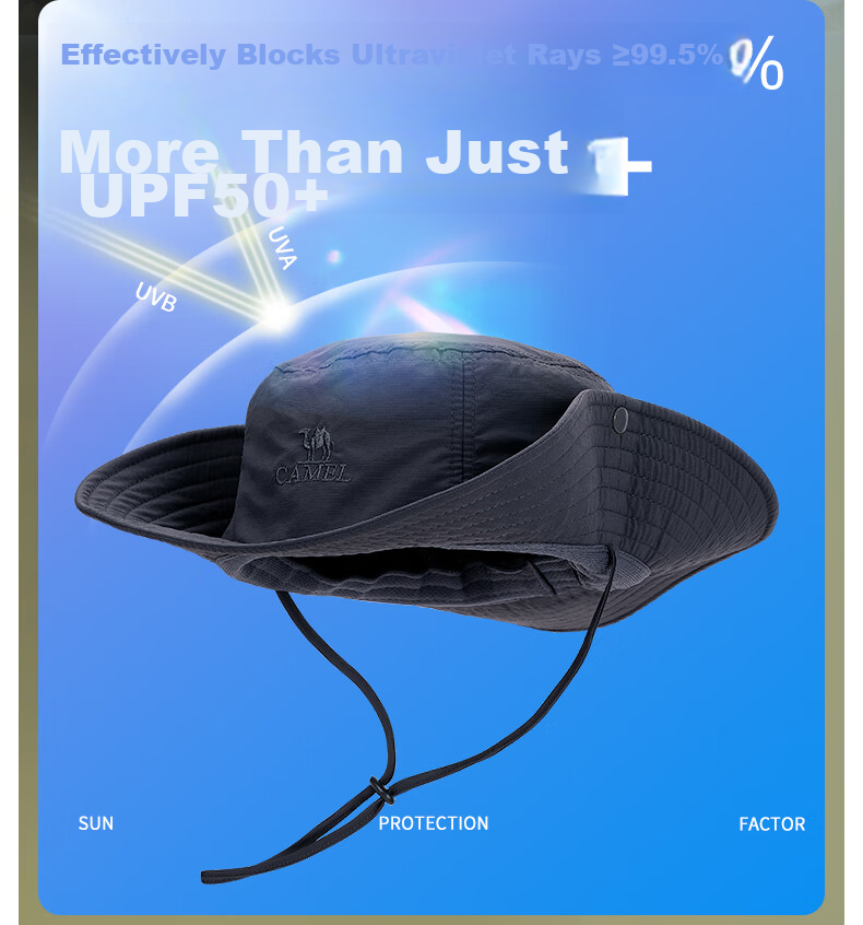 CAMEL Unisex Summer Thin Fisherman Hat Large Head Circumference Sun Protection Wide Brim Sunshade Cap 7