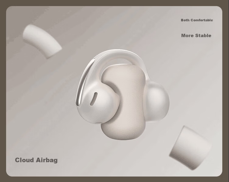 BASEUS MC1 AI Translation Bluetooth Headphones, Clip-On Open-Style Non-In Small Cloud Air Conduction Sports Call Noise Reduction, Suitable for Apple And Huawei Phones 12