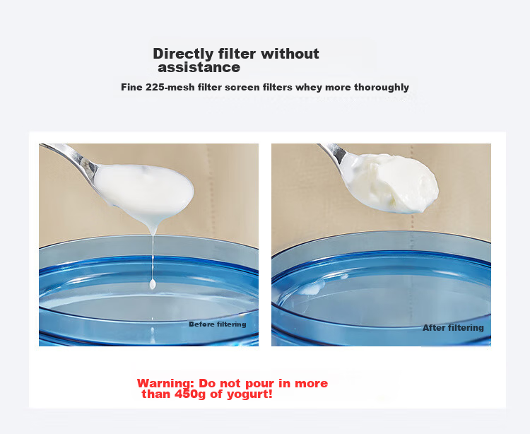 Baijie Yogurt Filter, Greek Yogurt Bowl Filter, Cold Brew Yogurt Press, Soy Milk Strainer, Whey Separator 5