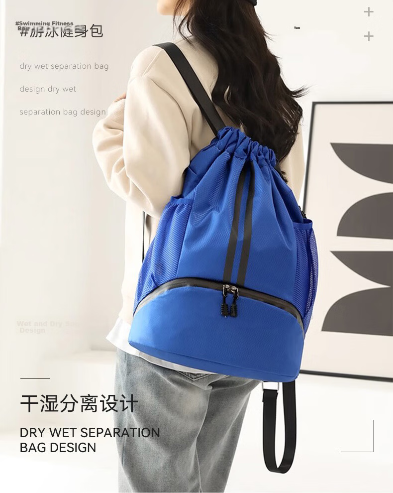VICTORIATOURIST Sports Bag for Men Wet and Dry Separation Swimming Bag Basketball Bag Football Backpack Training Fitness Drawstring Shoulder Backpack 6