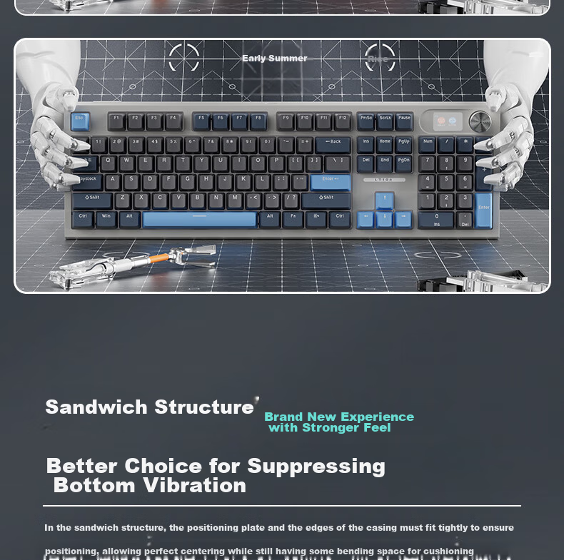 Langtu LT104 Thick Love Mechanical Keyboard Gaming Office Wired Customized Keyboard for Tablet Laptop 18