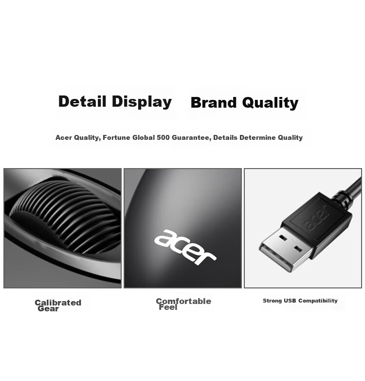 Acer Wired Gaming Office Mouse USB Plug and Play 3-Level DPI OMW329 7