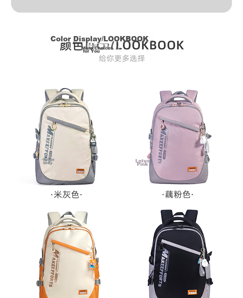 ZUONU Middle School Student Backpack Large Capacity Multi-Compartment Backpack for Boys And Girls High School Students Simple Double Shoulder Bag Black 3