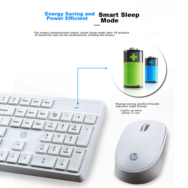 HP Wireless Keyboard and Mouse Combo CS10 Black Comfortable Durable Office Computer Keyboard Laptop Keyboard Set 4