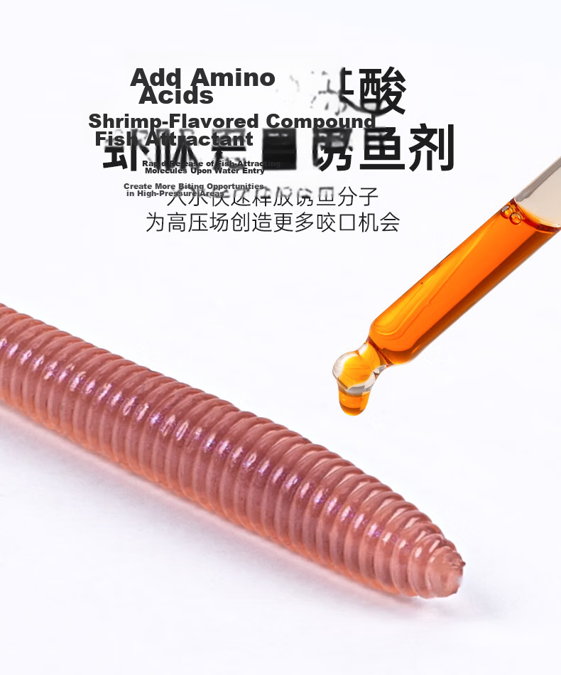 Guowangliya Lure Soft Bait, Thin Earthworm, Black Pit Bass Fishing, Wild Fishing Lure, 120mm-05 Fluorescent 7
