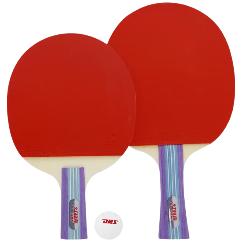 DHS Double Happiness Two-Paddle One-Ball I-Type Set Family Entertainment Fitness Table Tennis Paddle Set