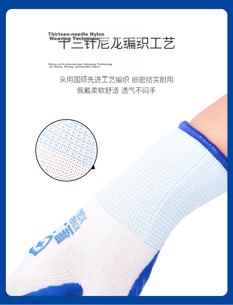 XINGGONG Latex-Coated Work Gloves, Non-Slip, Wear-Resistant, for Beach Combing And Fish Cleaning, Anti-Pinch, Anti-Puncture, Double-Layer Palm Coating with Wrinkled Texture, Labor Protection Gloves, 2 Pairs Per Pack J8 3