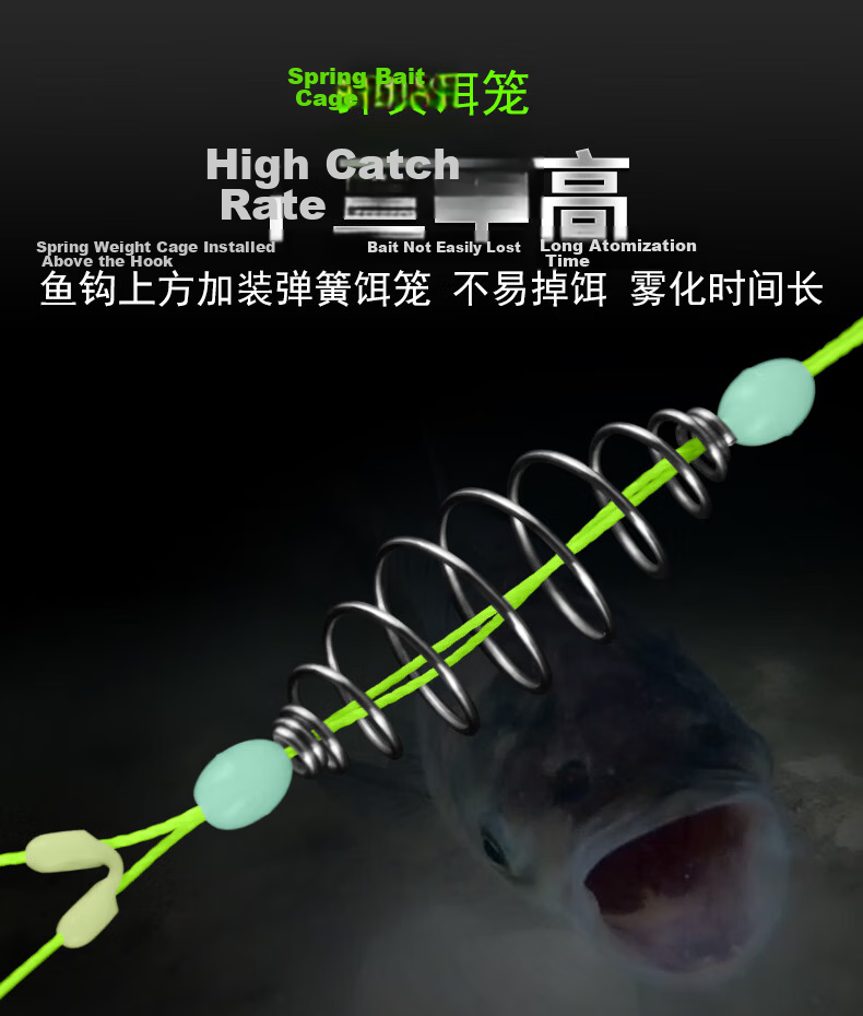Grsaed Silver Carp Fishing Rig No.10 Anti-Tangle Subline Double Hook Set with Spring Hooks Pre-Tied Fishing Hooks 3