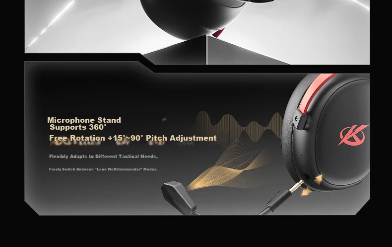 IKF V11 Max Quad-Mode Gaming Headset, Over-Ear Wireless E-Sports 7.1 Sound Field, Bluetooth Wired FPS Smart Driver, Triangular Unyielding Contract Position Audio, Navy Gree 53