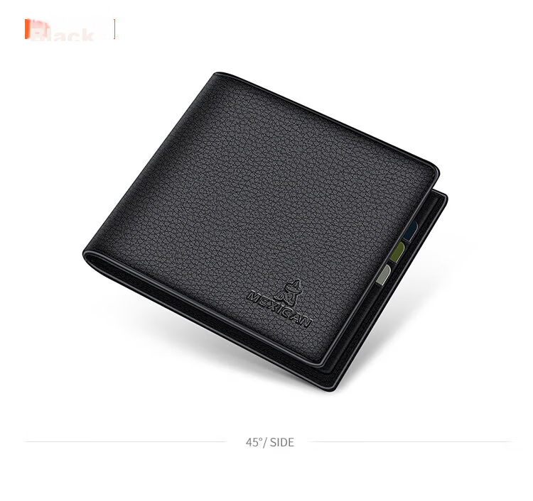 MEXICAN Genuine Top-Grain Leather Business Wallet for Men, Fashionable Short Wallet with Multiple Card Slots, Horizontal Design, Birthday Gift for Me 14