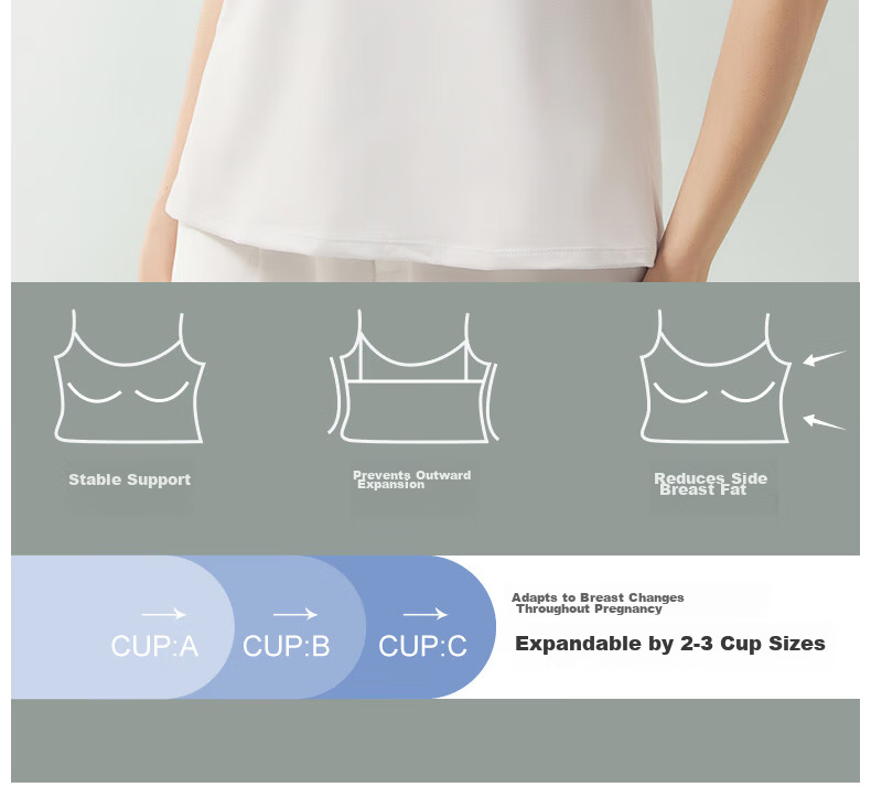 JOYNCLEON Nursing Vest Tank Top Pure Cotton Spring Summer Maternity Bra-Free Anti-Sagging with Chest Pads Skin XXL Jbr181400 22