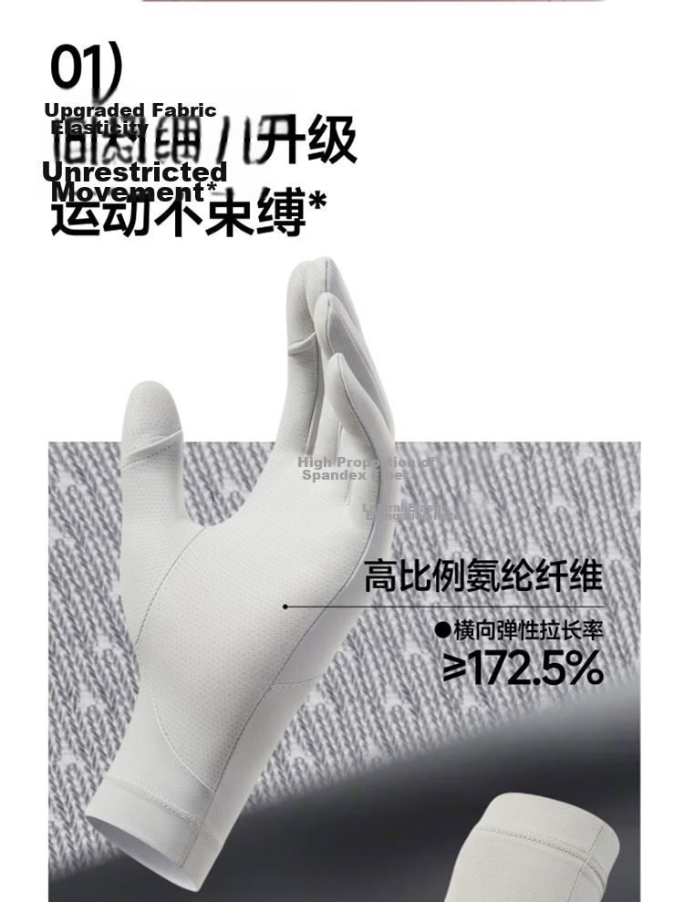 Beneunder Women's Summer UV Protection Sun Gloves for Driving and Cycling Outdoor Sports Cooling Gray AL360 30