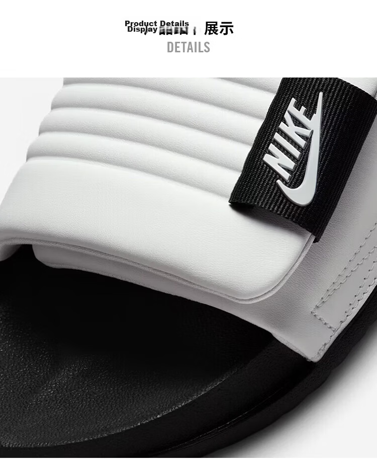 NIKE OFFCOURT ADJUST Men's Slide Sandals, Outdoor Wear, DQ9624-100 White And Black, Size 44 3