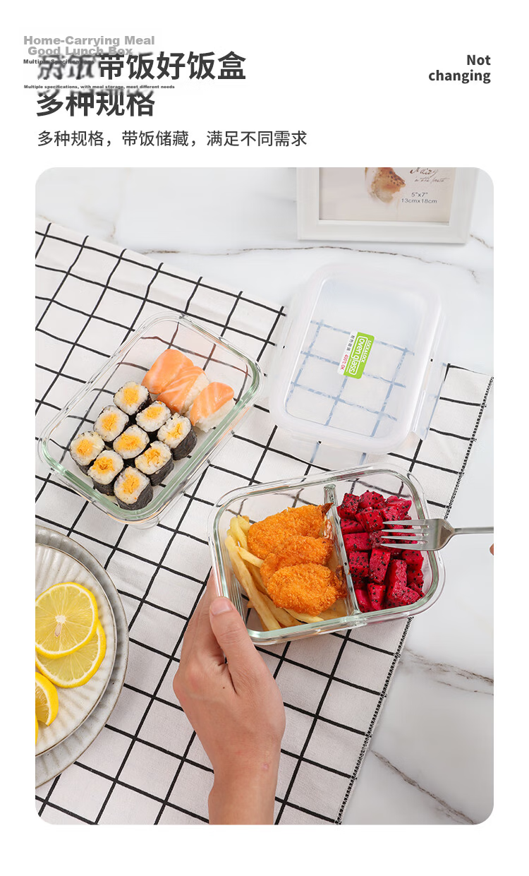 Lock&Lock 1.02L Large Capacity Heat-Resistant Glass Lunch Box with Two Compartments, Microwaveable, Airtight Storage Container 7