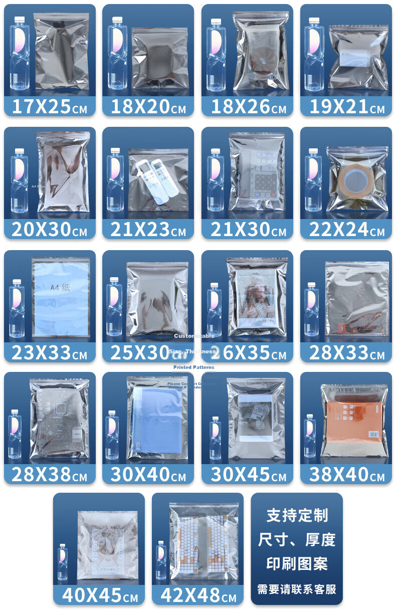 Junwen Anti-Static Resealable Shielding Bags Hard Drive Motherboard Chip Sealing Bags Graphics Card Packaging Bags 10x16cm (100pcs) 8